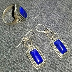 OPULENZA, Set, Lapis Earring and Lapis Ring, sz 5.
